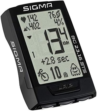 Sigma BC 23.16 STS מחשב אופניים אלחוטי דיגיטלי דיגיטלי | פונקציות גובה, קדנציה ולב לרוכבי אופניים תחרותיים, יומן עד 500 שעות | תצוגה בולטת,
